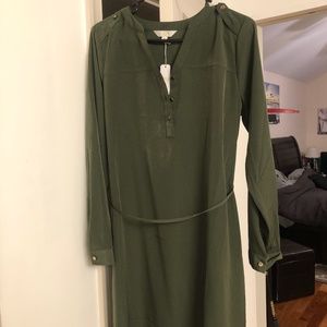 Dark green shirt dress